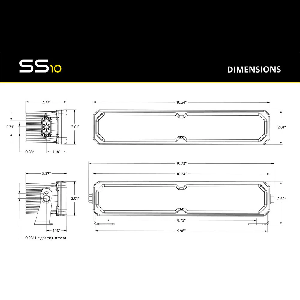 SS10 White SAE/DOT LED Light Bar - Image 8