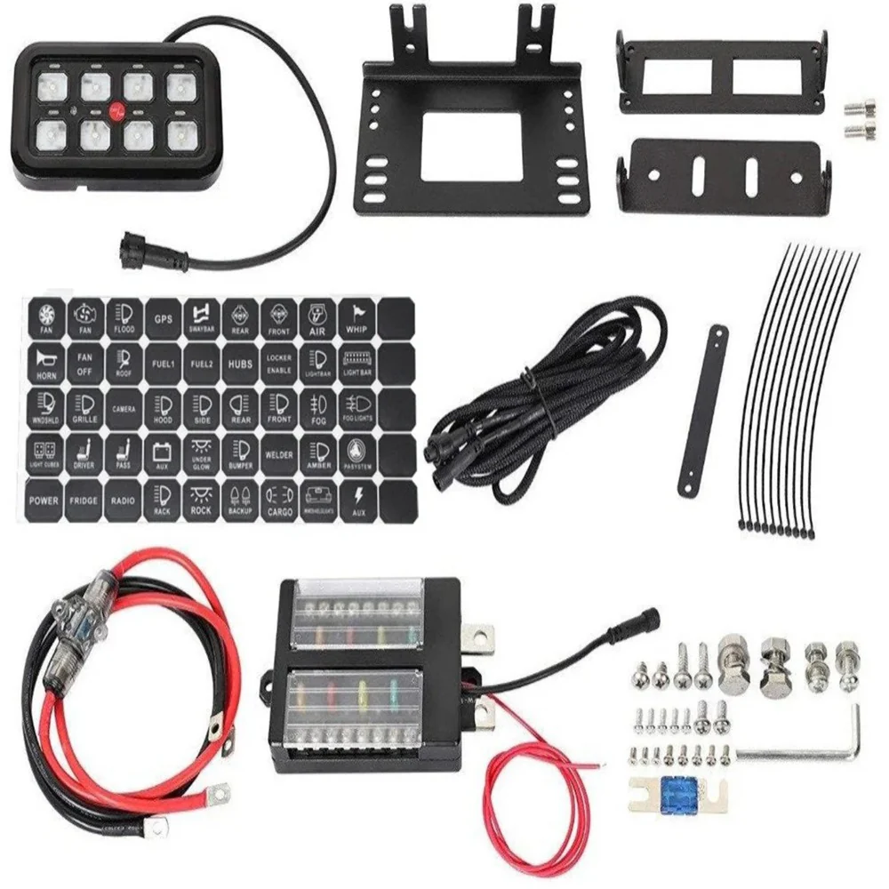 Vehicle Accessory 8 Switch Control System (Blue Backlighting) - Image 2